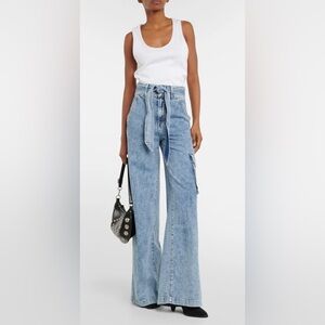 Veronica Beard Blue Flare Wide Leg Jeans